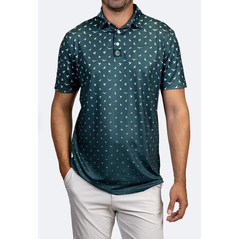 Birdie Boss Men's Polo Golf Shirt XL Green Wicking Performance NEW!!